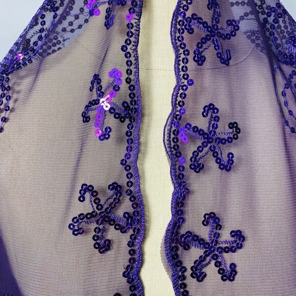 Purple Charming Sequin Shawl/Scarf Size 24”x62” - Picture 3 of 3